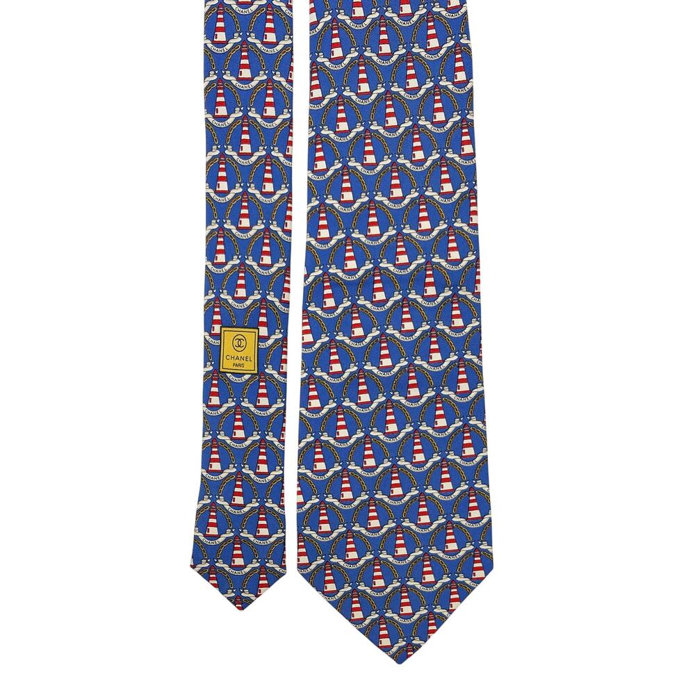 Chanel Lighthouse Pattern Tie